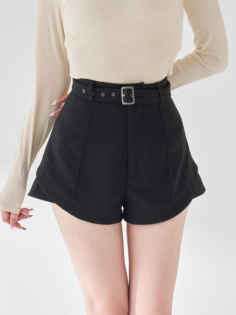 S 新品 入手困難 Darich サイドスリットハイウエストショートパンツ 黒