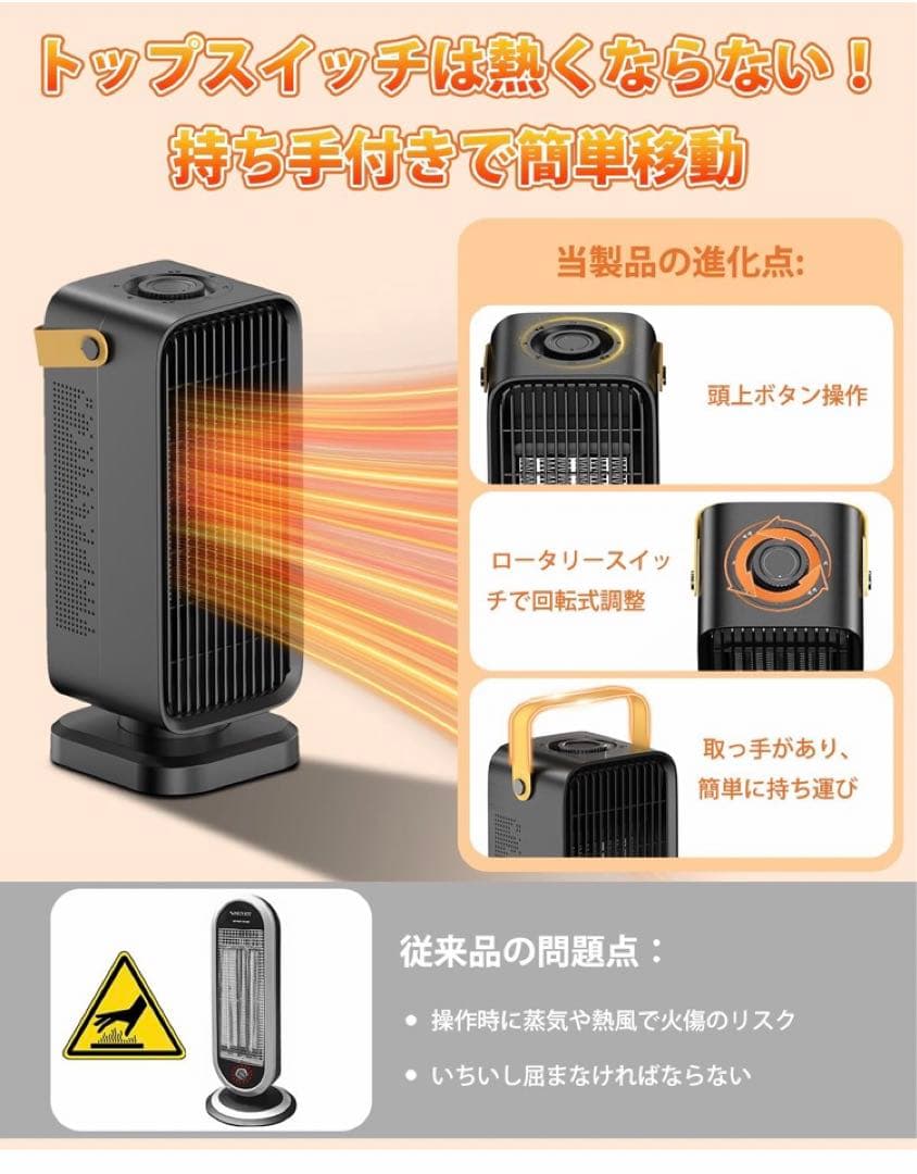 セラミックヒーター【2025冬新登場】 a 小型 速暖 電気ファンヒーター