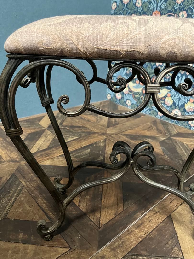 スツール スリム アイアン インテリア アンティーク 猫脚 ビンテージ ショート