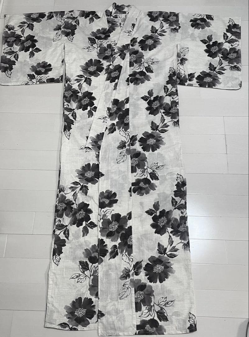 Dita 花柄浴衣　グレー帯　下駄　セット