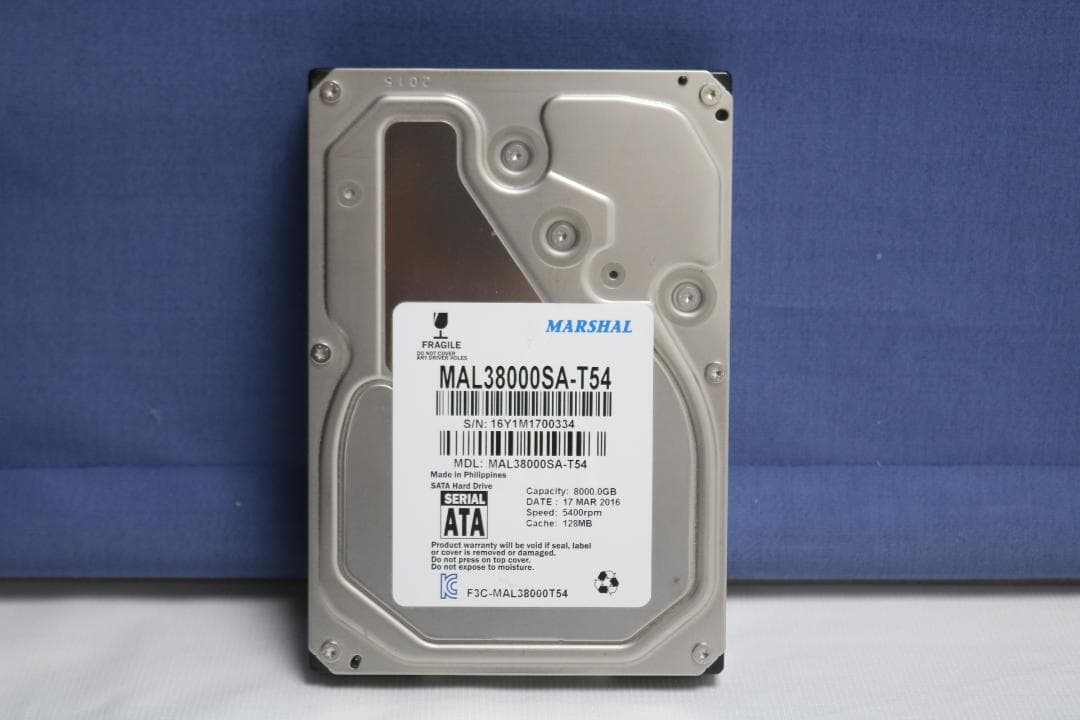MARSHAL HDD MAL38000SA-T54 8TB SATA 中古品