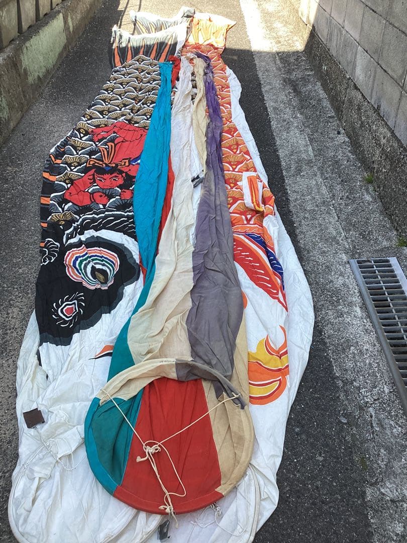 ジャンボ 鯉のぼり(赤⒌8m・黒⒌8m・金太郎5m・吹流し4m)