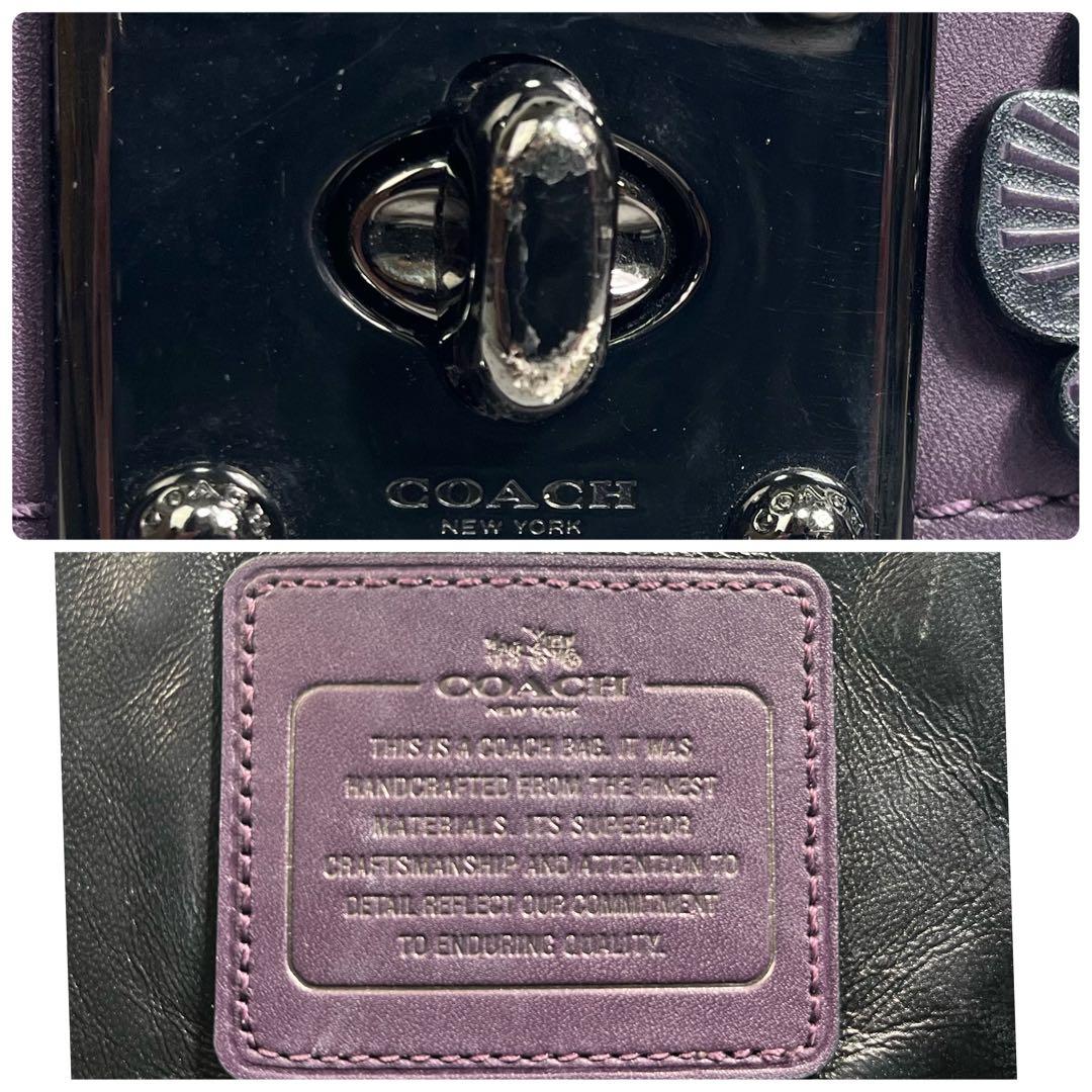 コーチ ハンドバッグ ティーローズ　ターンロック　レザー