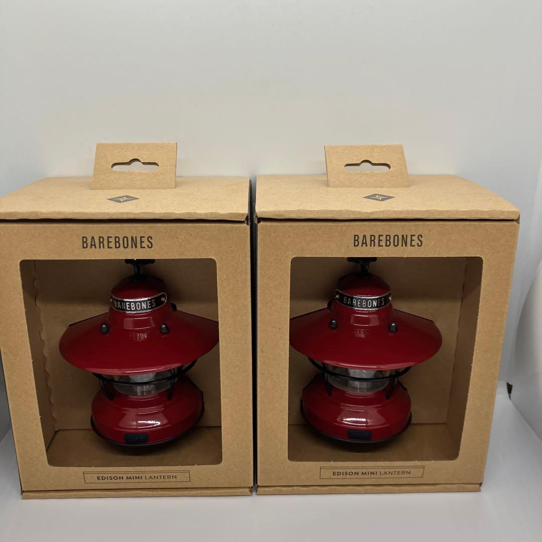ベアボーンズ ミニ エジソンランタンLED レッド　2個セット