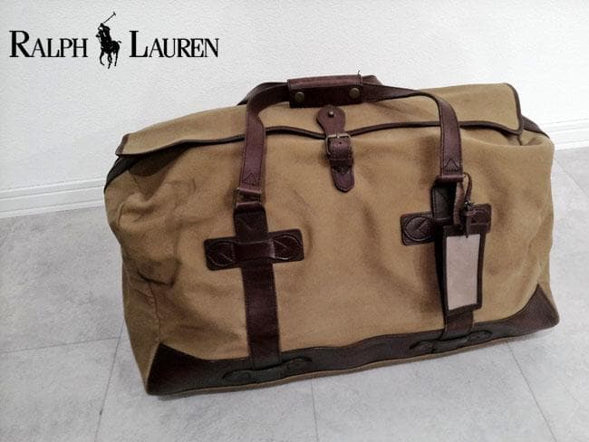 ポロ ラルフローレン 2WAY レザー × キャンバス ボストンバッグ カバン