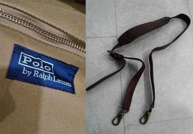 ポロ ラルフローレン 2WAY レザー × キャンバス ボストンバッグ カバン