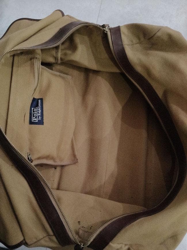 ポロ ラルフローレン 2WAY レザー × キャンバス ボストンバッグ カバン