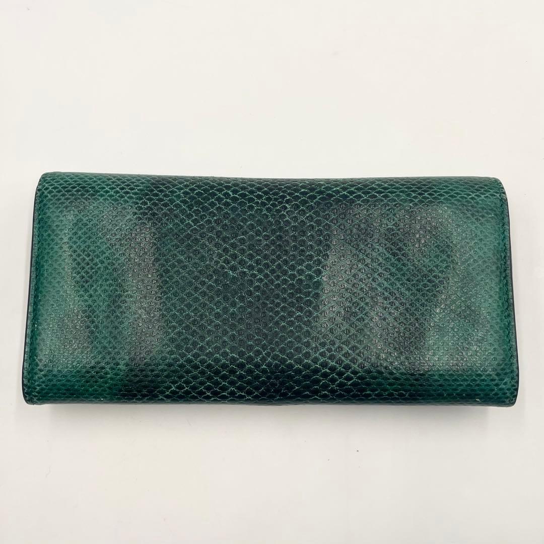 【美品•現行RFID】ブルガリ 長財布　パイソン柄×ビーゼロワン 折り財布 緑