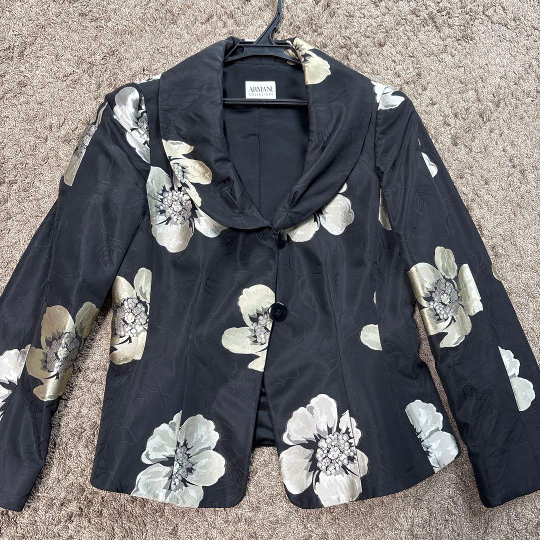 ARMANI COLLEZIONI サイズ42フラワーテーラードジャケット