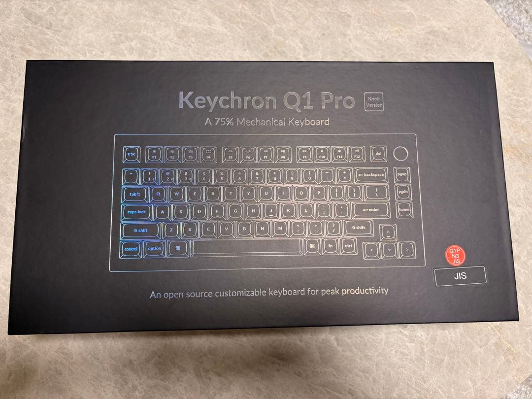 KeychronQ1 ProメカニカルキーボードJIS配列・茶軸・パームレスト付