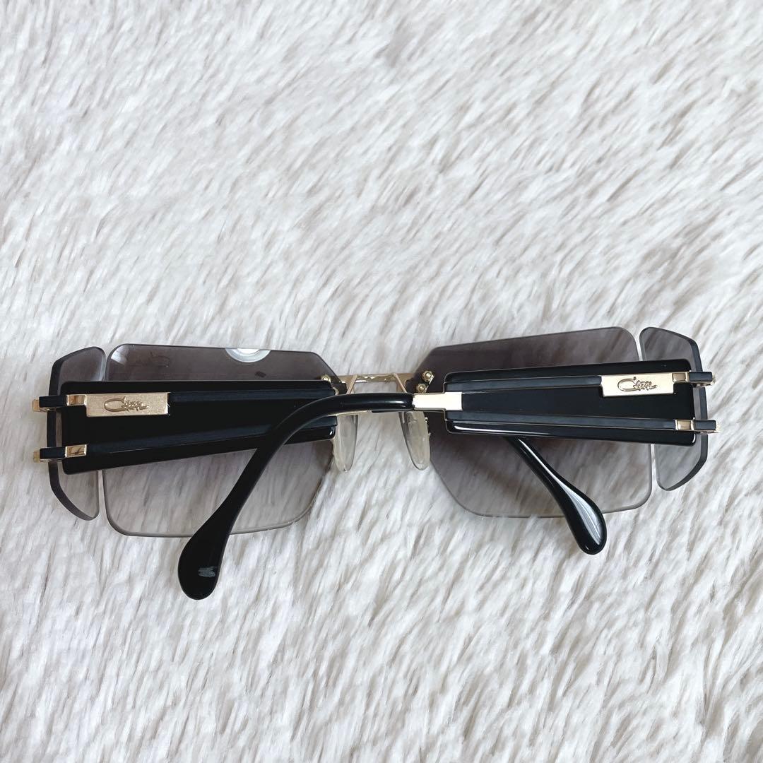 美品 CAZAL カザール リムレス ハーフ サングラス セルフレーム ブラック