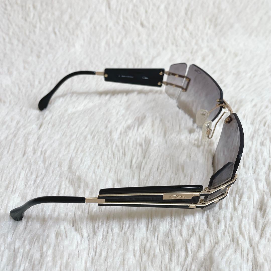 美品 CAZAL カザール リムレス ハーフ サングラス セルフレーム ブラック