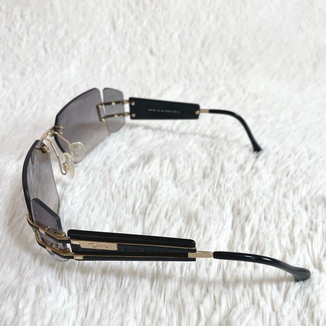 美品 CAZAL カザール リムレス ハーフ サングラス セルフレーム ブラック
