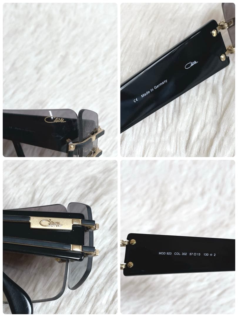 美品 CAZAL カザール リムレス ハーフ サングラス セルフレーム ブラック