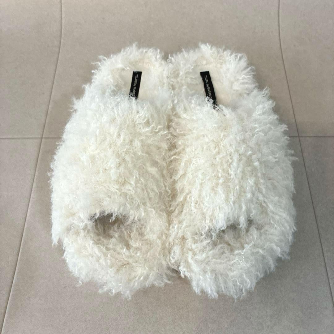 新品 ツルバイマリコオイカワ♡Hope ボリュームファー フラットサンダル 38
