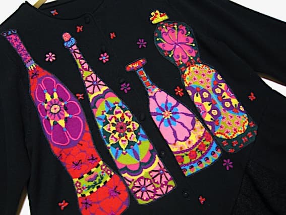 トクコプルミエヴォル☆新同品！エスニックボトル刺繍 裾レース切替カーディガン☆