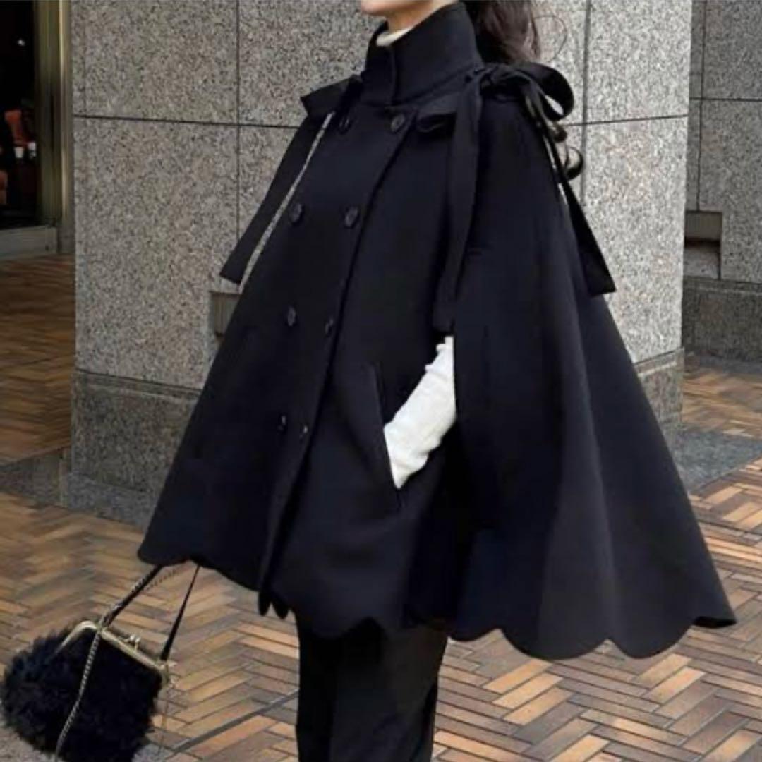 Bibiy. MELINDA CAPE ケープコート　ポンチョ　ブラック　完売