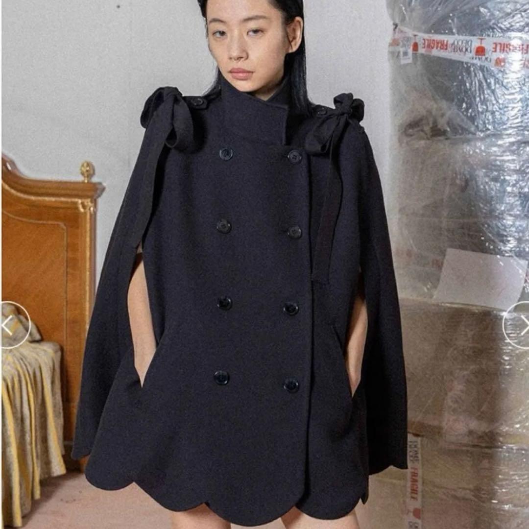 Bibiy. MELINDA CAPE ケープコート　ポンチョ　ブラック　完売