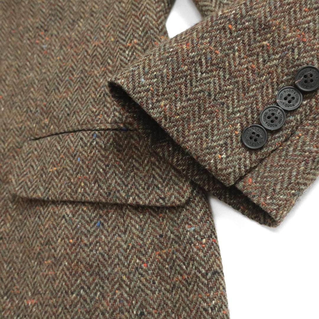 RODD&GUNN ウール100％ヘリンボーンツイード 2Bテーラードジャケット
