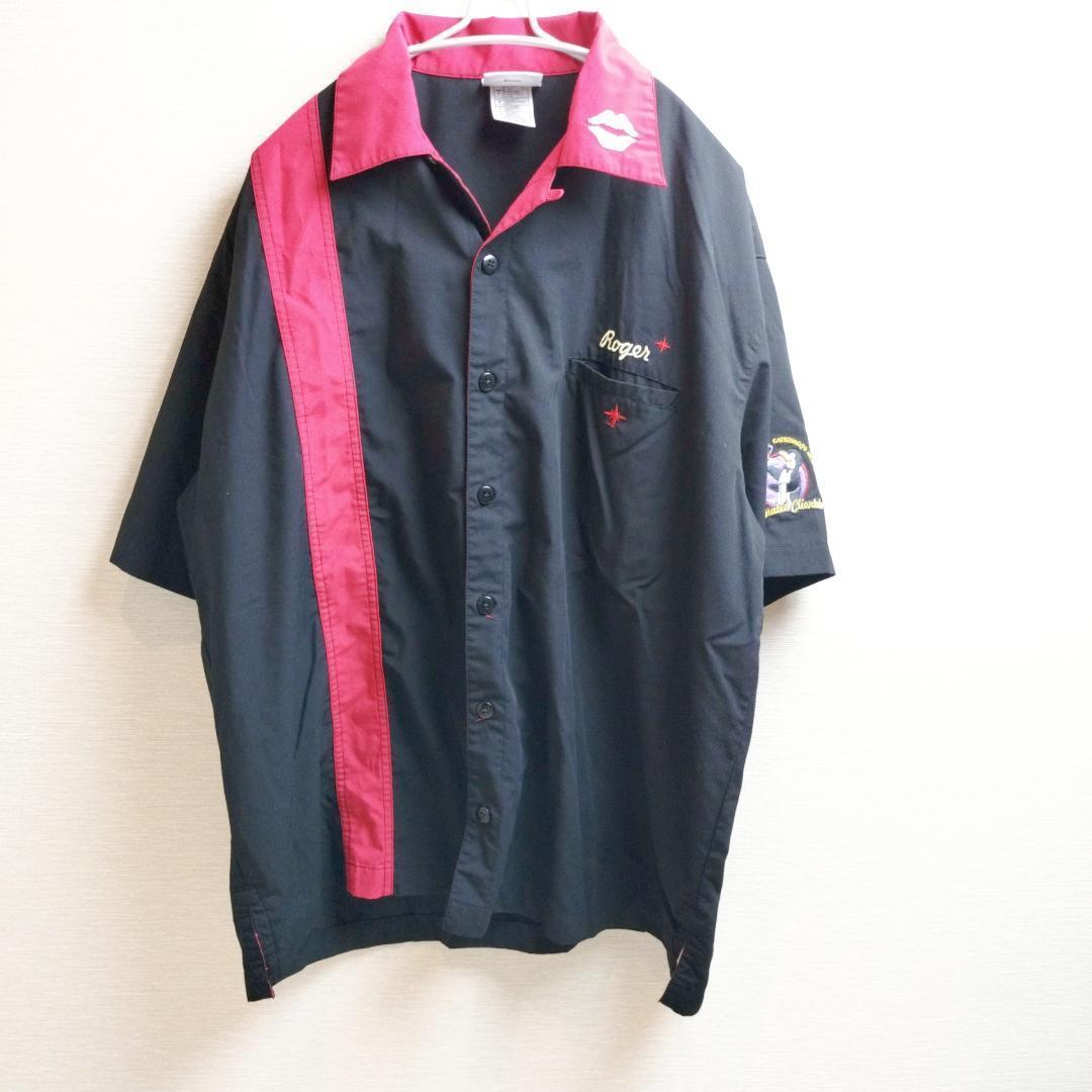 貴重 Disney ボーリング シャツ ロジャーラビット L 刺繍 レトロ