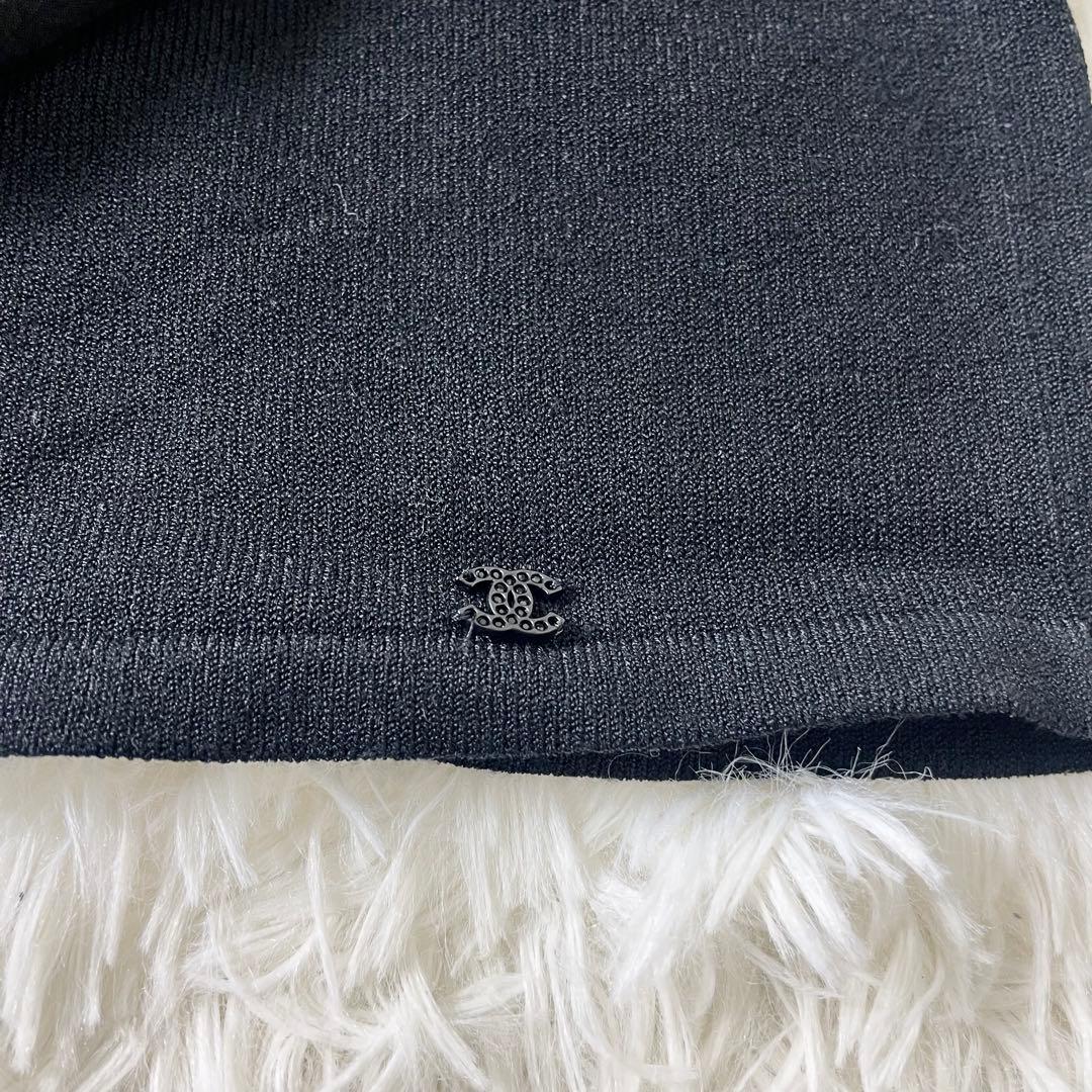 シャネル　CHANEL カットソー　ウエストリボン　袖リボン　ブラウン　黒