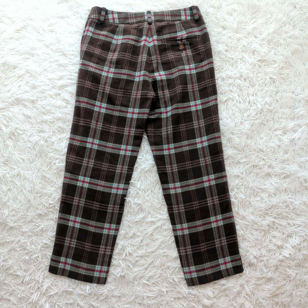 ヴィヴィアンウエストウッド ウール チェック パンツ ロゴボタン ２