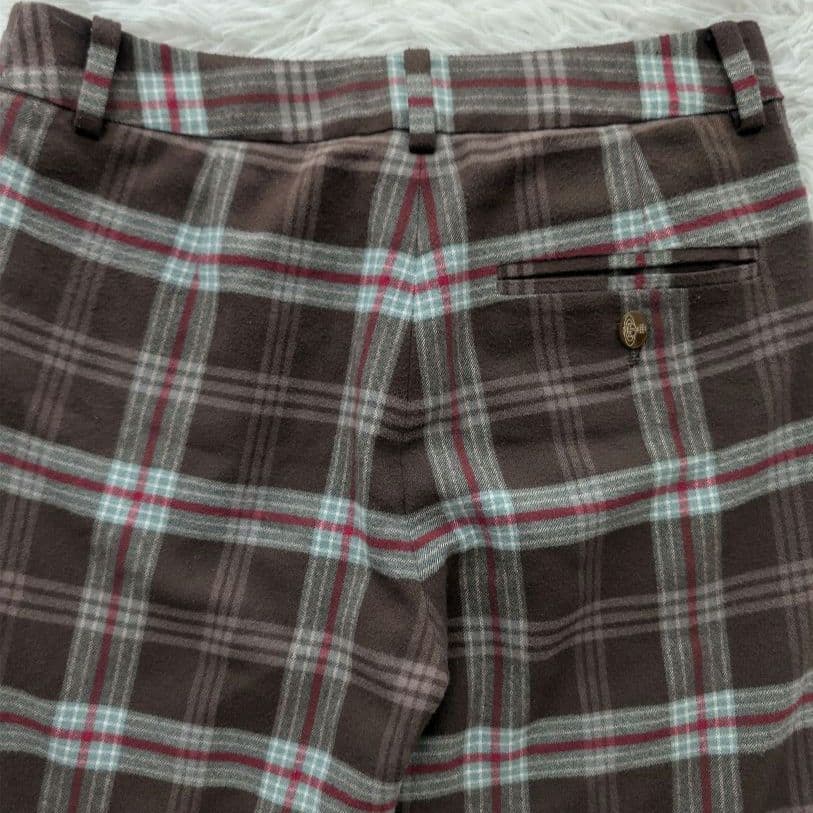 ヴィヴィアンウエストウッド ウール チェック パンツ ロゴボタン ２