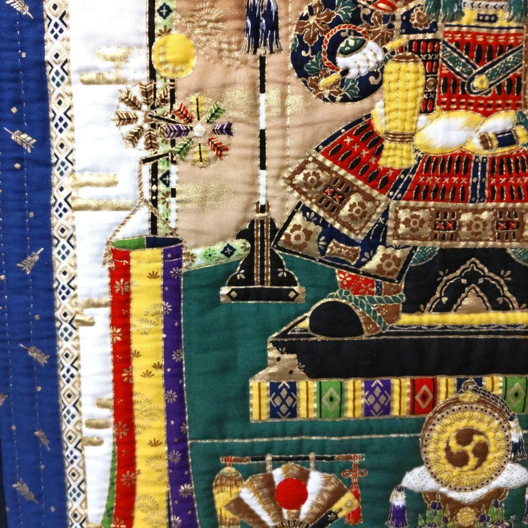 ✨④端午の節句パネル生地タペストリー[金糸使用]✨パッチワークキルトハンドメイド