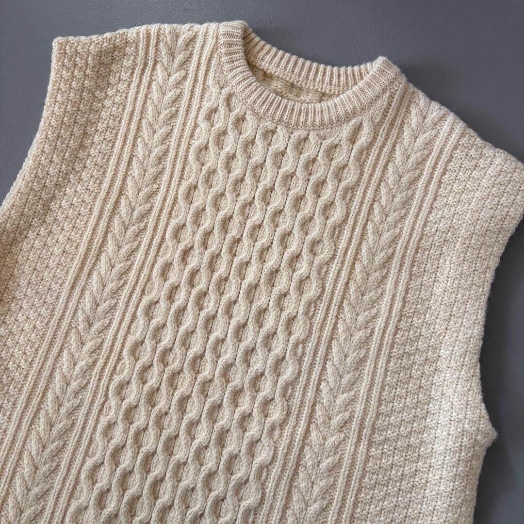 極美品♪ジャーナルスタンダードラックス◆アランアミクルーネックベスト　ケーブル