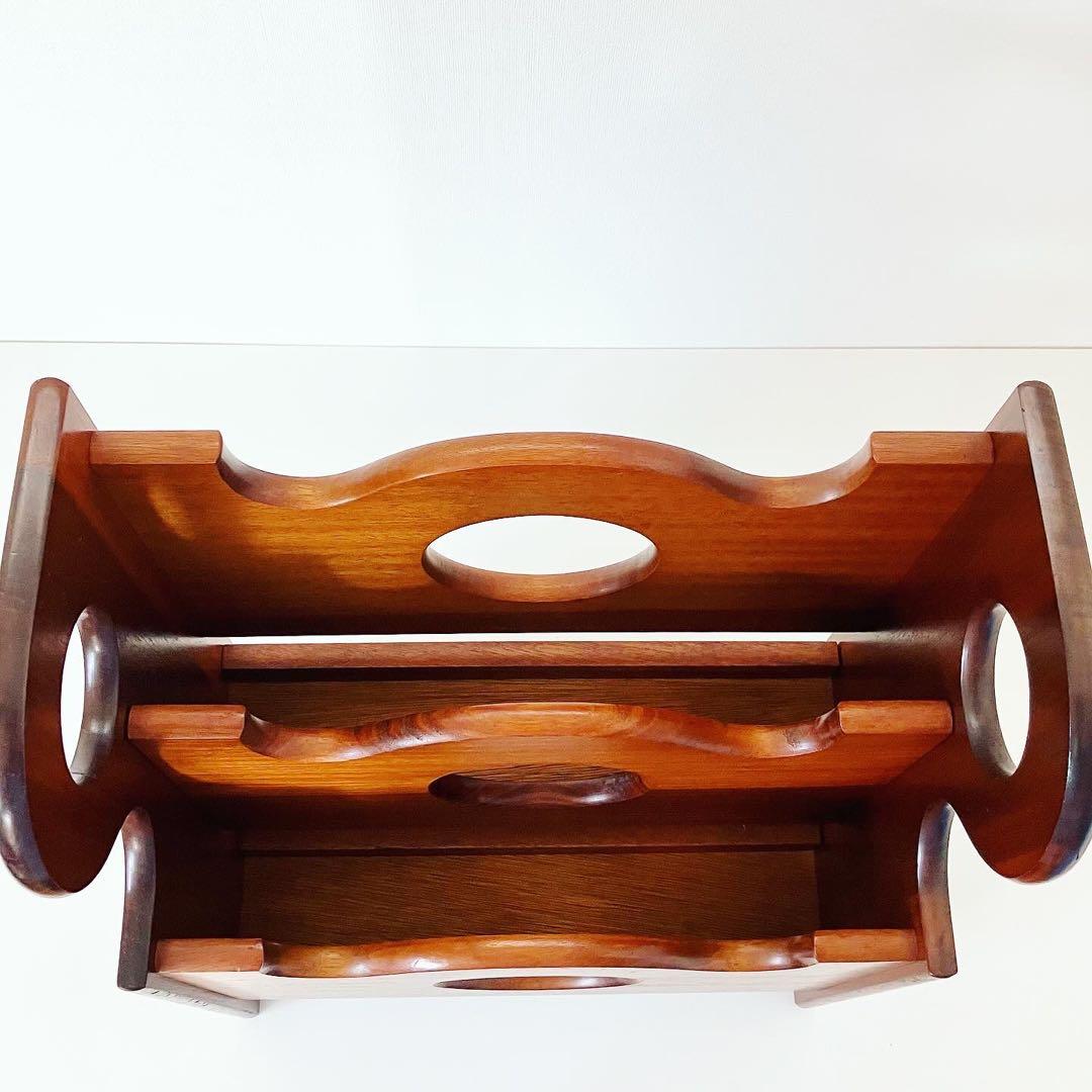 モダン　マガジンラック　チーク　北欧スタイル　古道具　小物入れ　ビンテージ雑貨