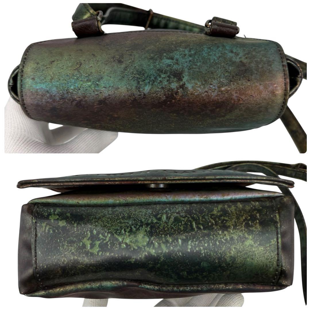 【美品】ジャンポールゴルチエ Vサイバー ショルダーバッグ 玉虫色 希少モデル