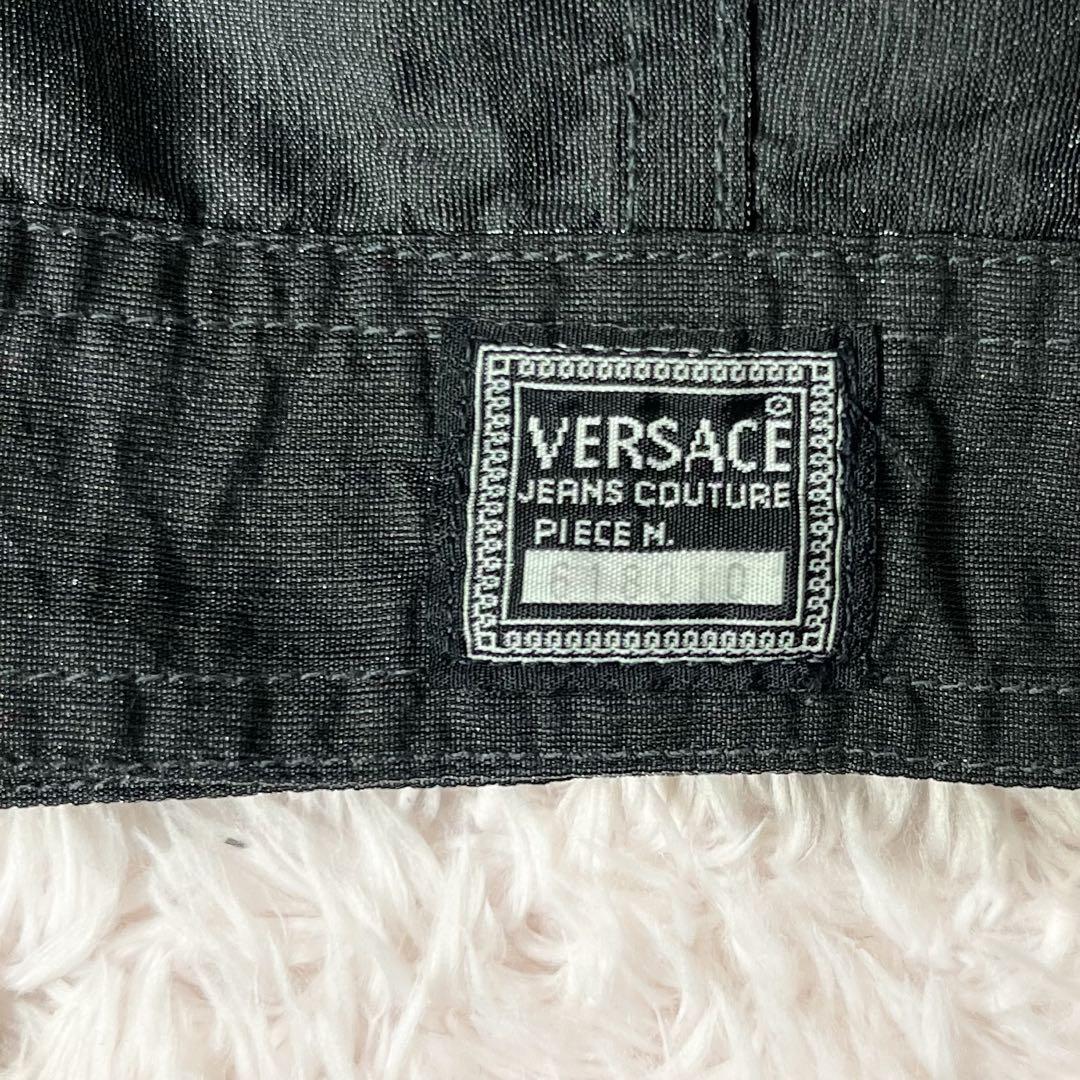 ヴェルサーチ デニムジャケット メデューサボタン ロゴ ブラック 黒 M