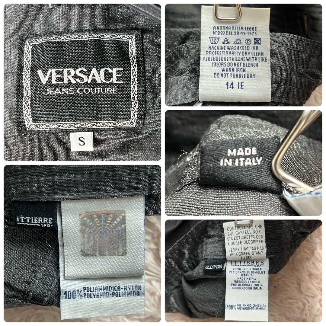 ヴェルサーチ デニムジャケット メデューサボタン ロゴ ブラック 黒 M