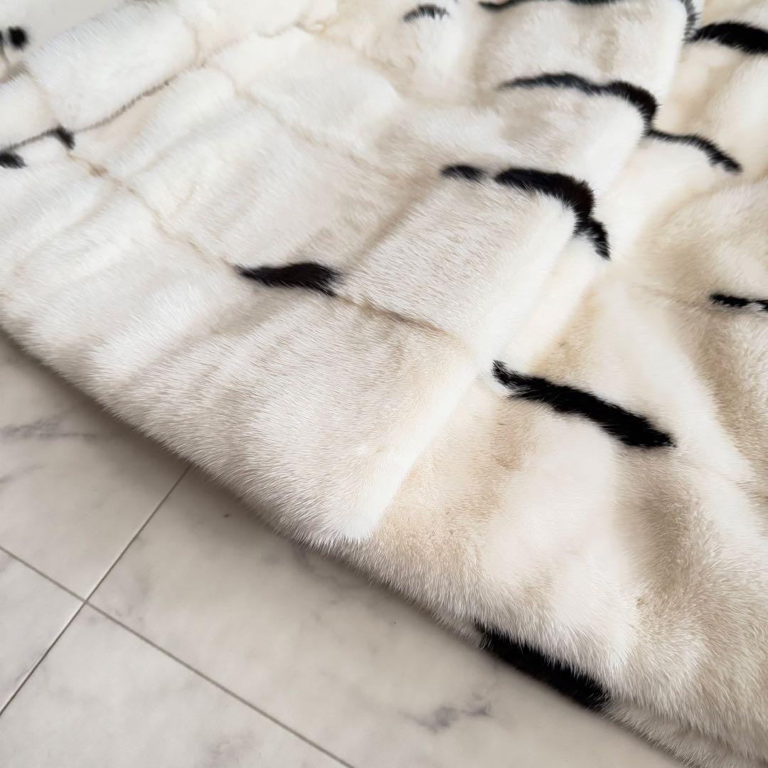 近年物★コペンハーゲン パールミンク クロップド丈 ファーコート 毛皮 横段軽量