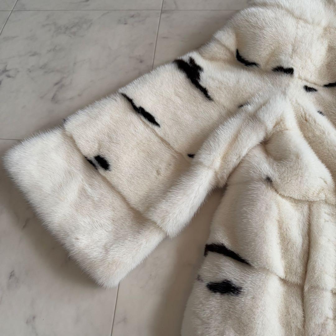 近年物★コペンハーゲン パールミンク クロップド丈 ファーコート 毛皮 横段軽量