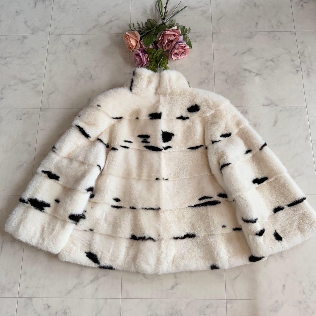 近年物★コペンハーゲン パールミンク クロップド丈 ファーコート 毛皮 横段軽量