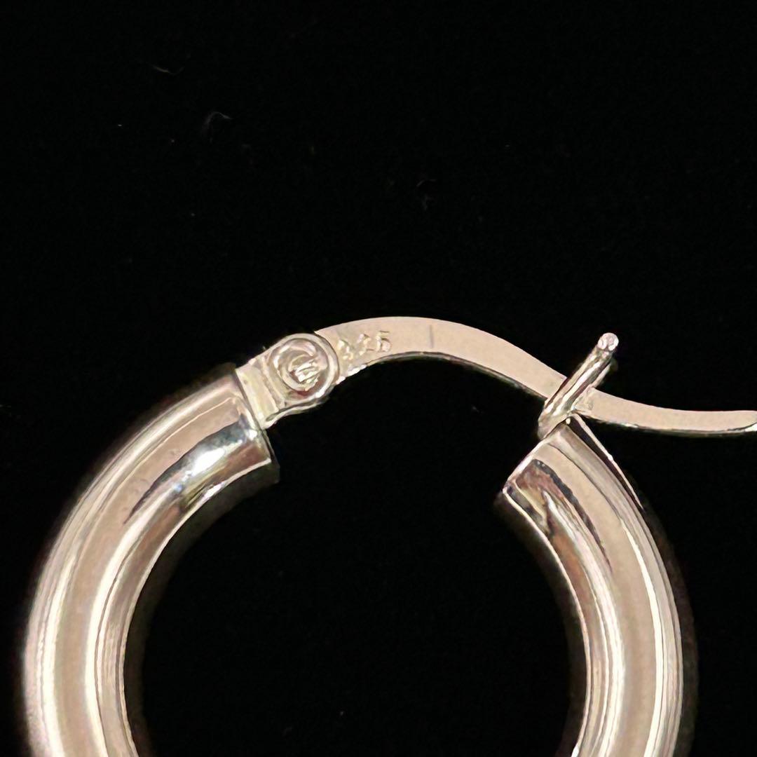 シルバー925 Silver フープピアス/フルハンドメイド/軽研磨仕上げ/両耳