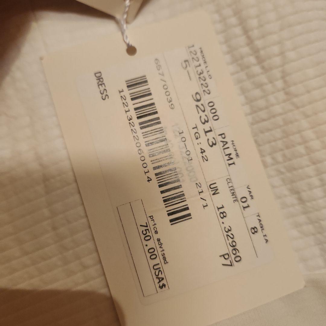 MaxMara ホワイトドレス Vネック キャップスリーブ