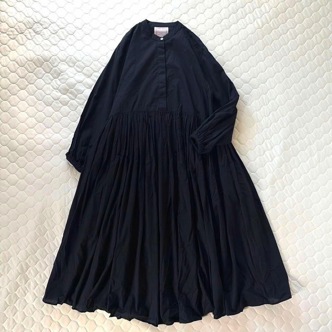 【美品】BEARDSLEY ギャザーワンピース　ブラックサイズ1