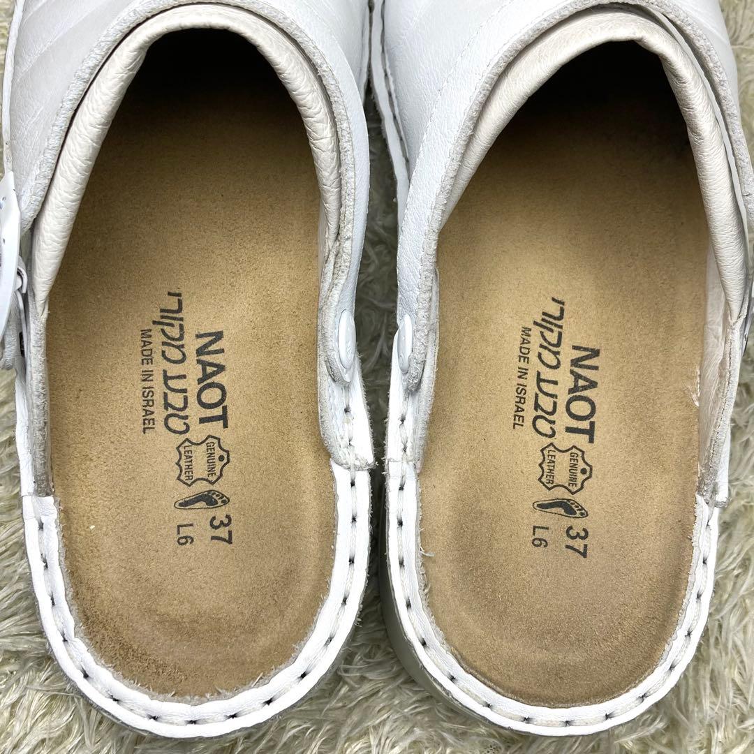 『極美品』NAOT IRIS サボサンダル ホワイト レザー ナオト アイリス