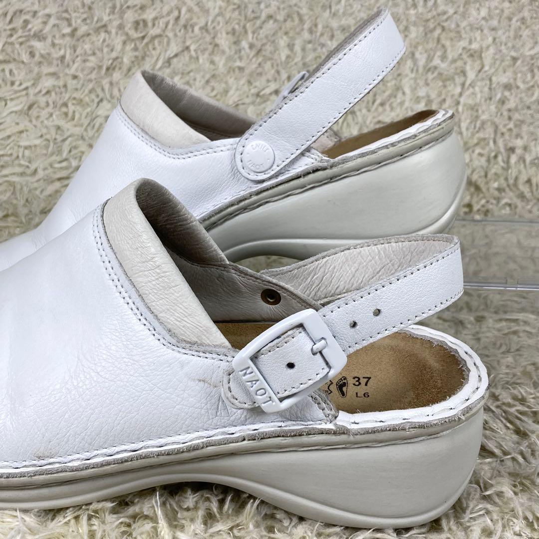 『極美品』NAOT IRIS サボサンダル ホワイト レザー ナオト アイリス