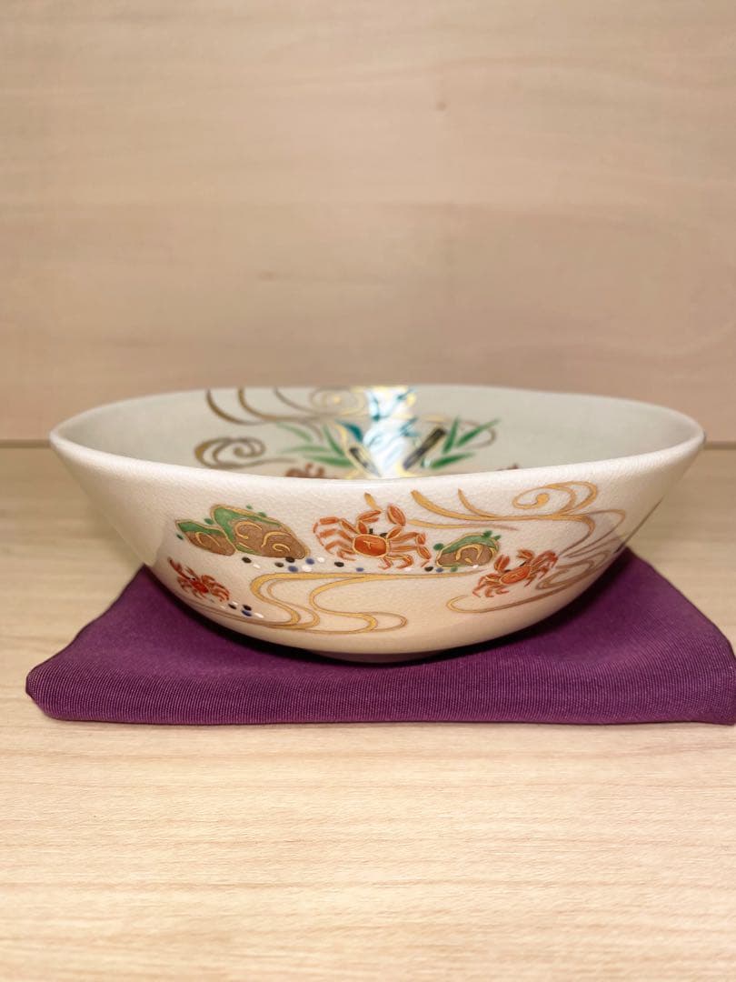 抹茶茶碗　'御本　色絵　沢蟹　' 京焼作家　茶道具