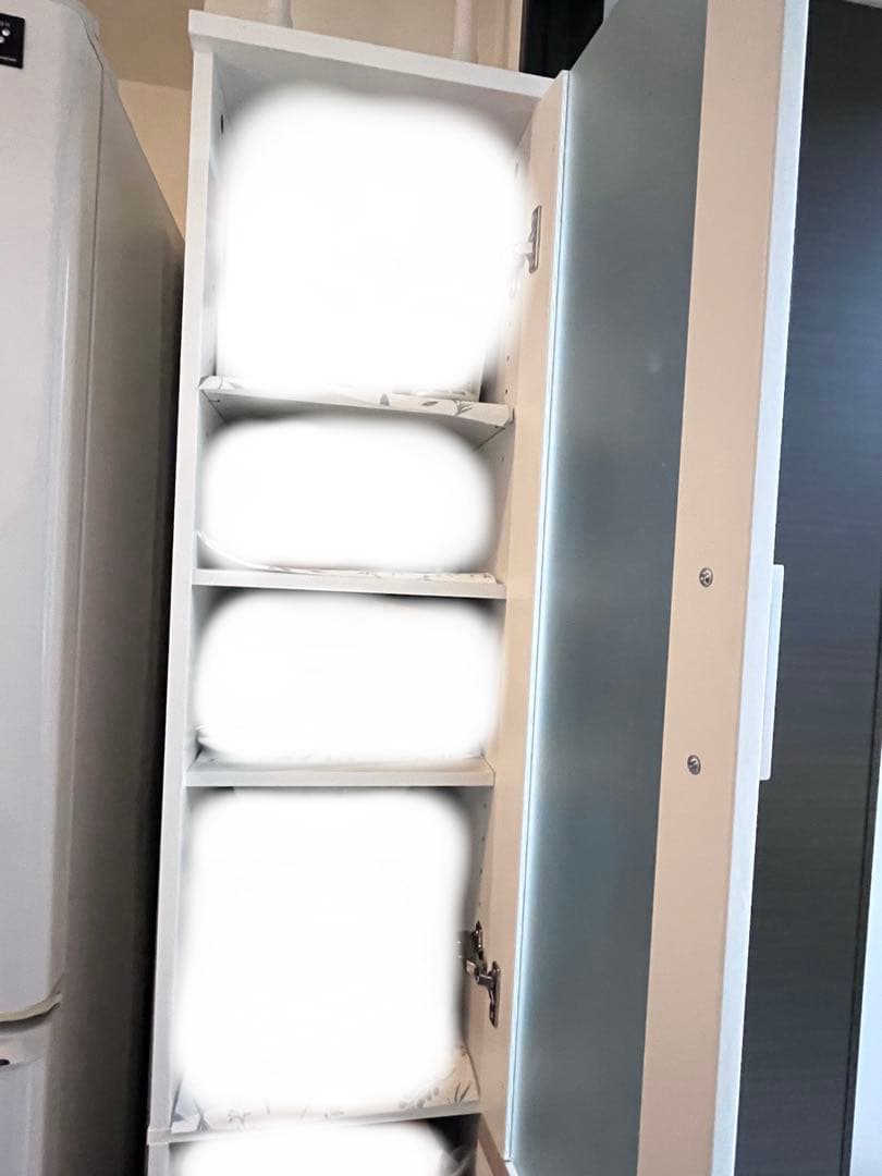 【引っ越しのため23日までの出品】ホワイト スリム収納　食器棚