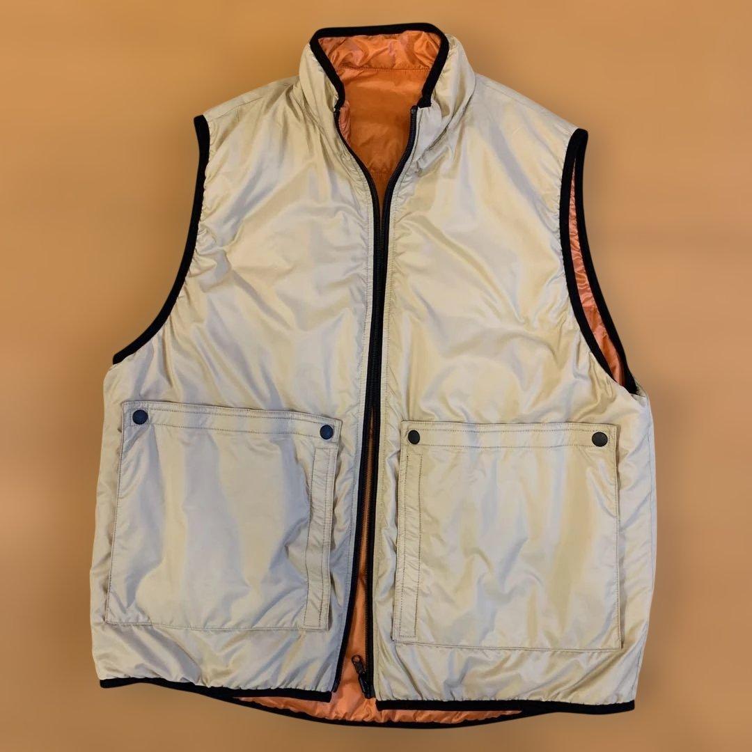 美品 PWA ミステリーボックス リバーシブル 中綿ベスト ベージュ オレンジ
