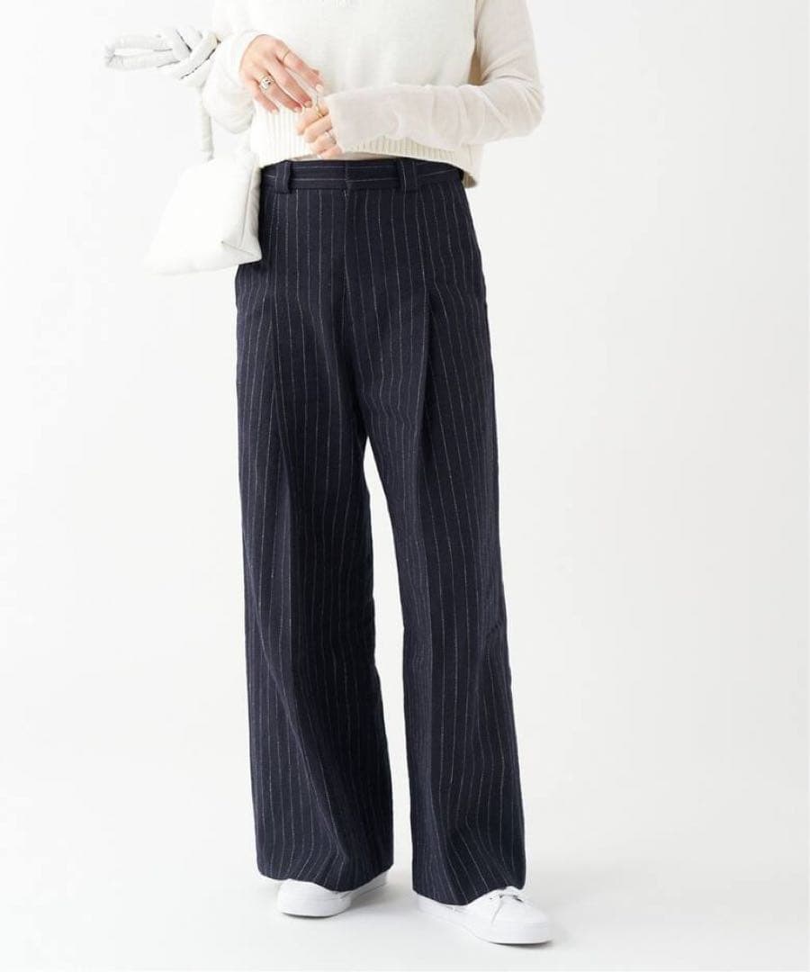 極美品 Plage プラージュOne Tuck Wide パンツ リネンコットン