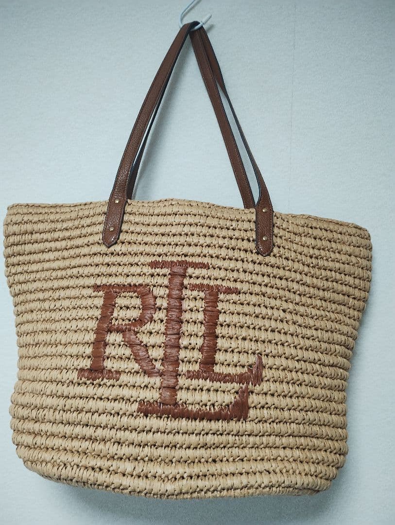 RLL ロゴ入り ストローかごバッグ