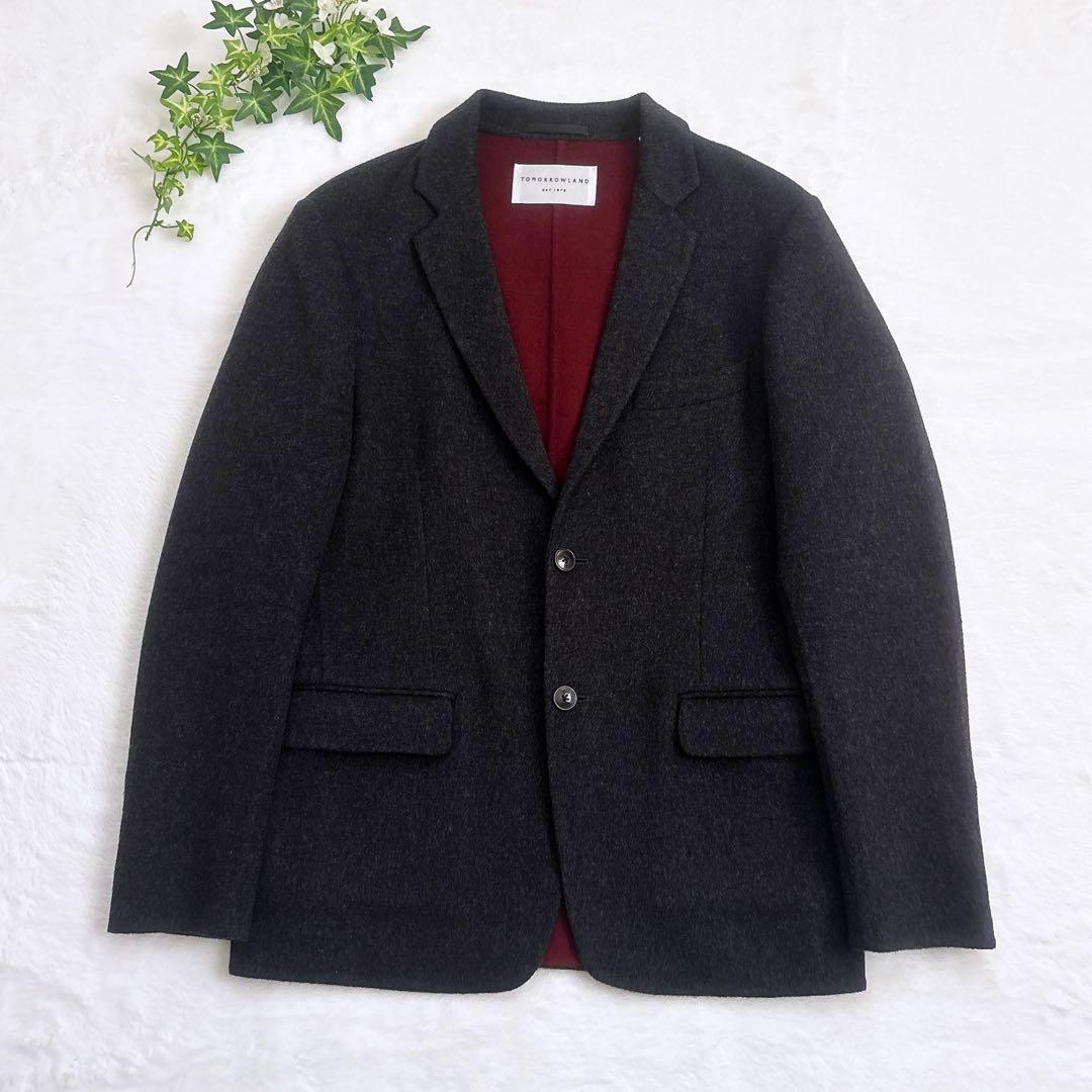 TOMORROWLAND ウール テーラードジャケット グレー ボルドー L