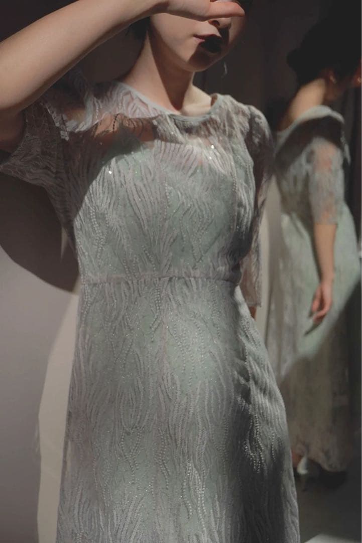 【新品即発送】kaeneスパンコールアネモネドレス