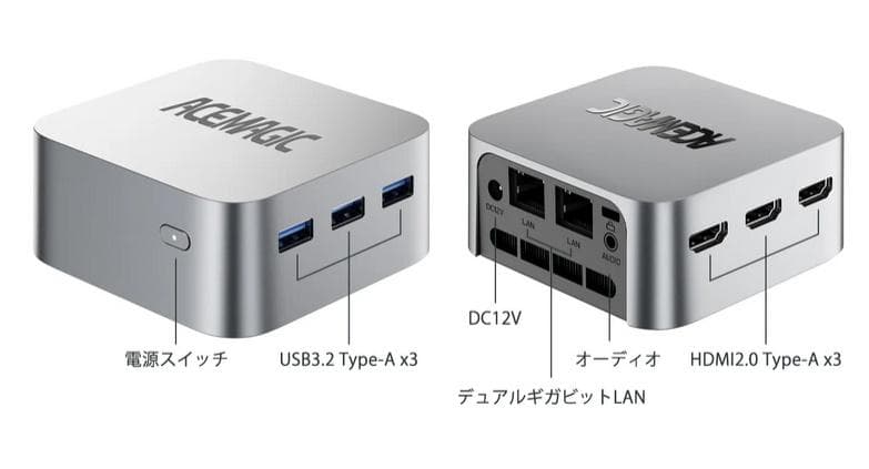 【新品】 ACEMAGIC ミニPC N100 メモリ12GB SSD256GB
