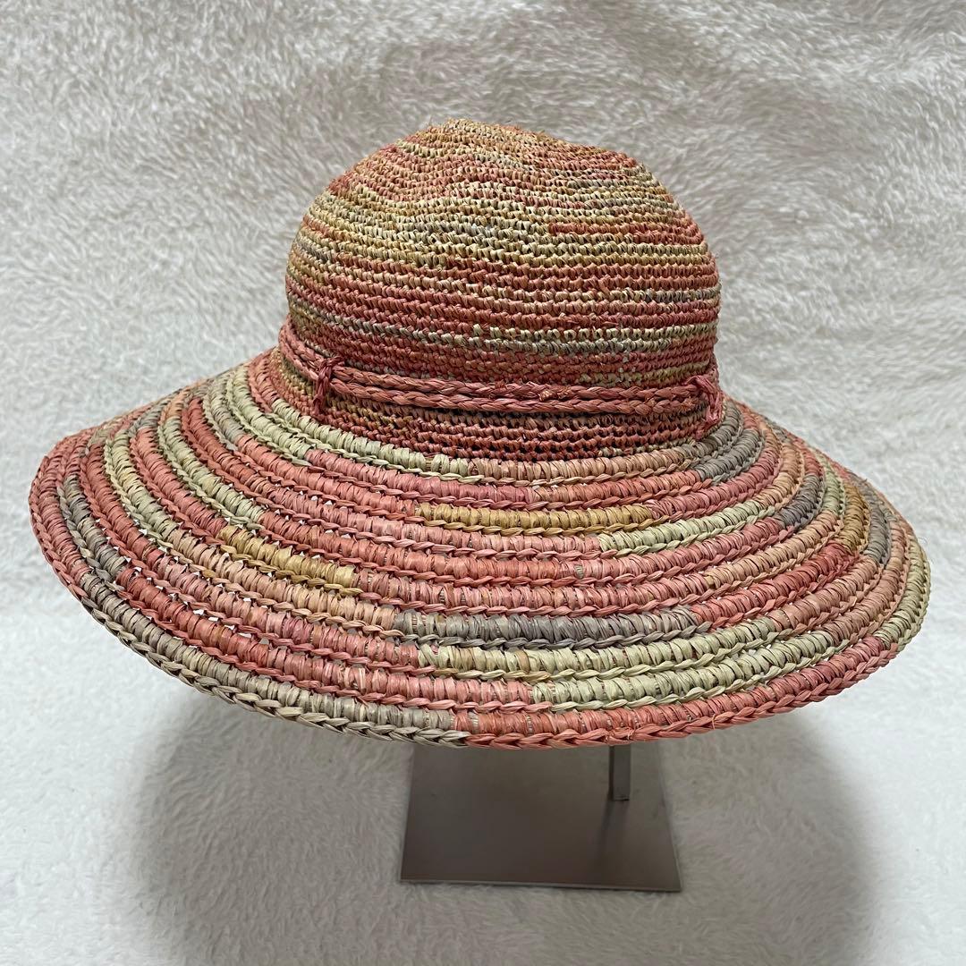 【極美品】ヘレンカミンスキー 麦わら帽子 ラフィア マルチカラー プロバンス